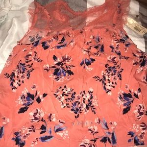 Faded rose floral top